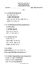Đề kiểm tra Chương I môn Đại số Lớp 8 - Đề 2 - Năm học 2017-2018 (Có đáp án)